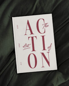 couverture du journal-planner the art of action, couleur vanille acidulée, une création des editions creative sparks, par Manifa Kind