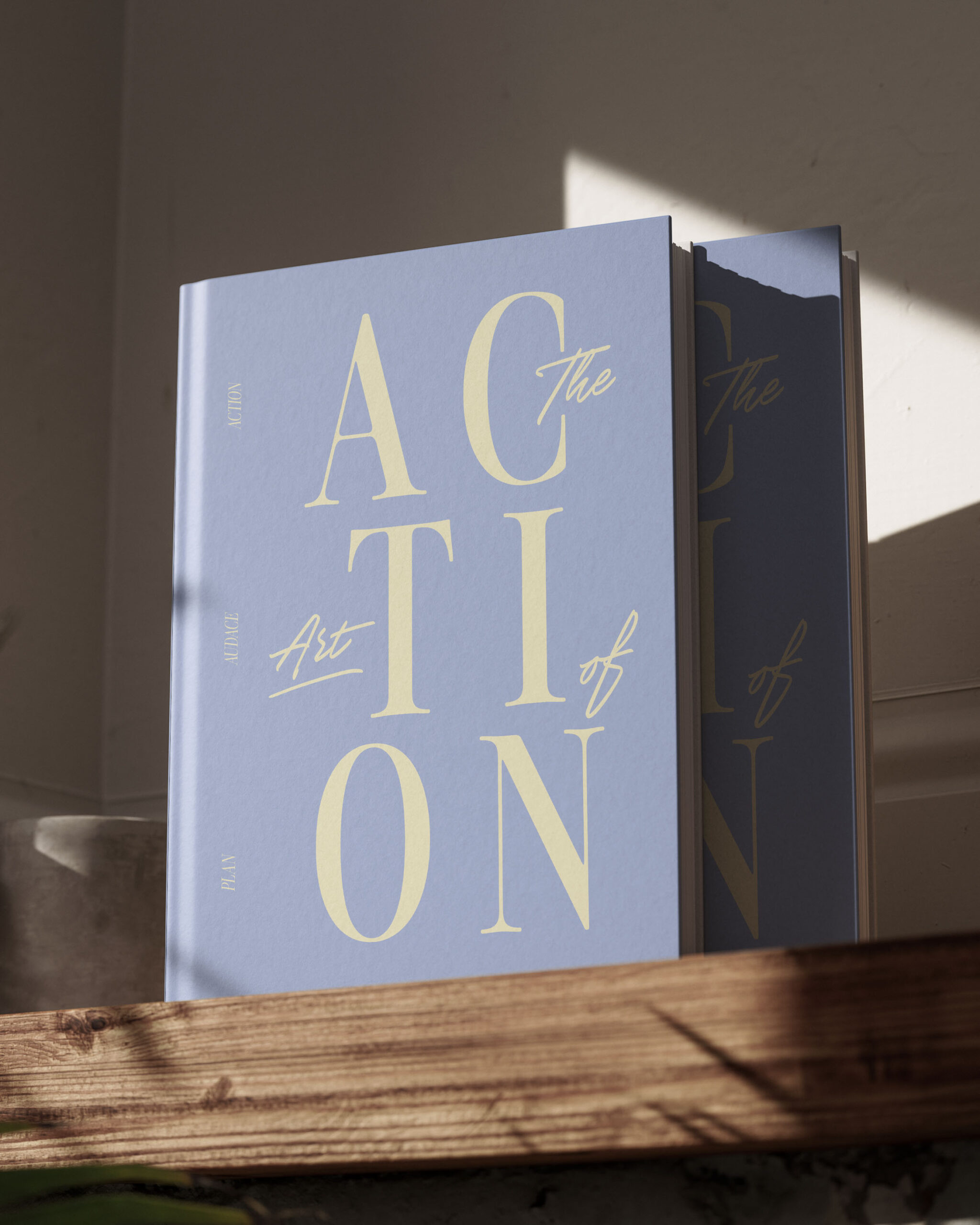 couverture du journal-planner the art of action, couleur sky blue, une création des editions creative sparks, par Manifa Kind