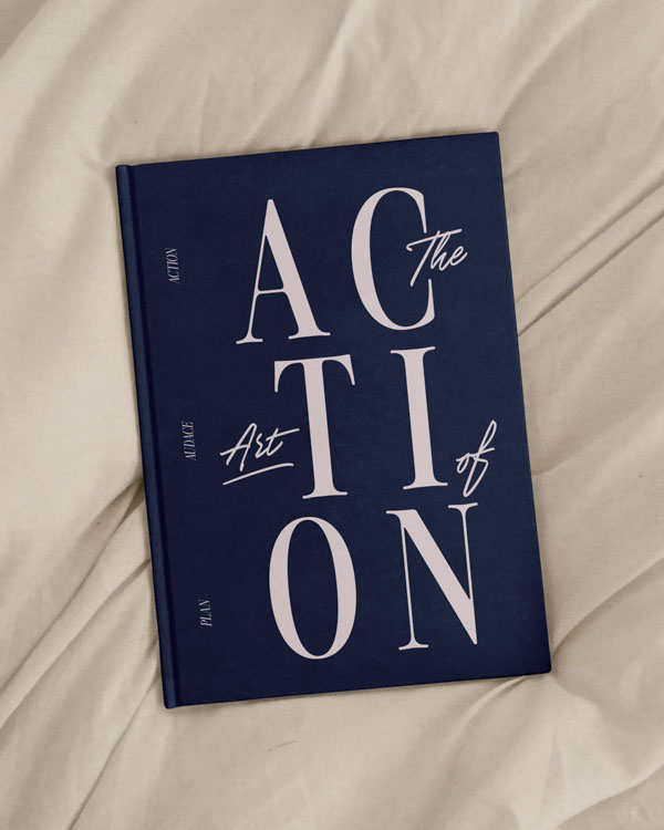 Vue de la couverture du planner journalier The Art of Actoin, des éditions Creative Spark par Manifa Kind.
