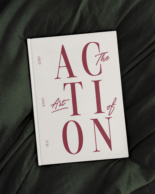 Vue de la couverture du planner journalier The Art of Actoin, des éditions Creative Spark par Manifa Kind.