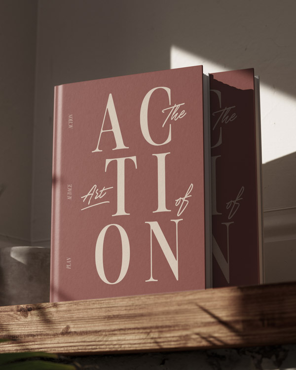 Vue de la couverture du planner journalier The Art of Actoin, des éditions Creative Spark par Manifa Kind.