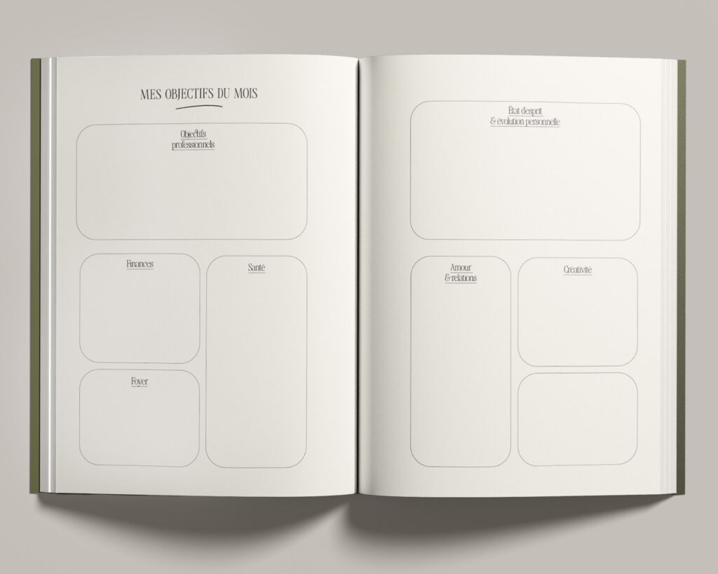 vue des pages intérieures du planner journalier the Art of Action, des éditions Creative Spark, par Manifa Kind