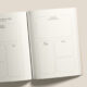 vue des pages intérieures du planner the art of action, des editions creative spark, couleur crème beige golden cream, par manifa kind